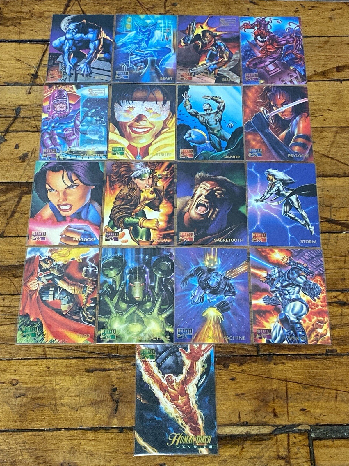 1995 Fleer Marvel Masterpieces 17 Cards Canvas Emotion Signature Psylocke Storm