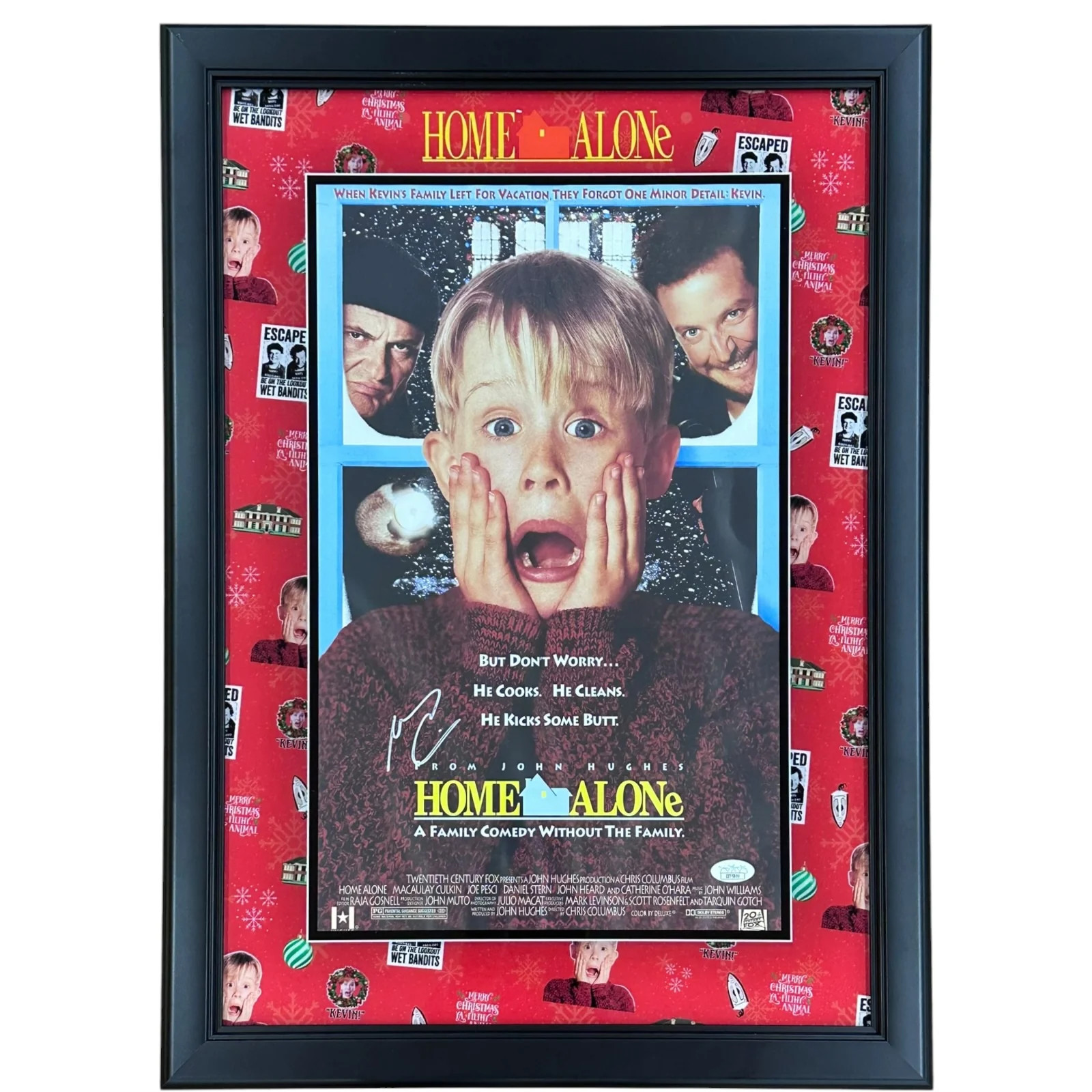 Macaulay Culkin Autographed Home Alone Deluxe Framed 11x17 Movie Poster - JSA Le Macaulay Culkin Autographed Home Alone Deluxe Framed 11x17 Movie Poster - JSA Le