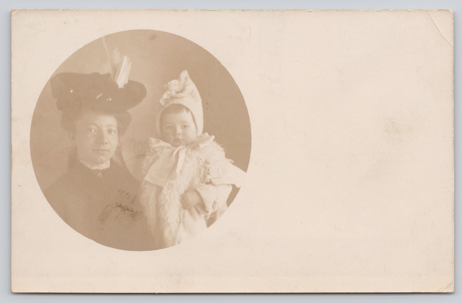 RPPC Woman & Baby Oval Portrait Merton Wisconsin 1907 Real Photo Postcard RPPC Woman & Baby Oval Portrait Merton Wisconsin 1907 Real Photo Postcard