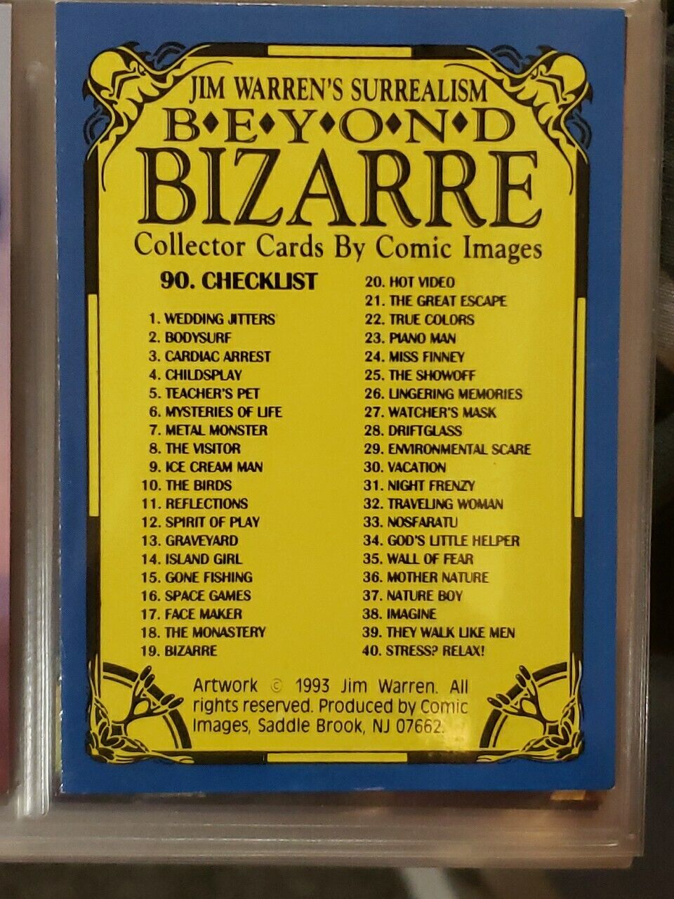 1994 Jim Warren: More Beyond Bizarre Series 1  Complete Trading Card Set 1-90
