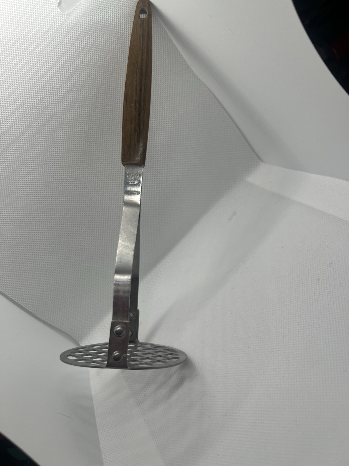 Vintage Regent Stainless Japan Potato Masher - MCM Faux Wood Handle - Solid Vintage Regent Stainless Japan Potato Masher - MCM Faux Wood Handle - Solid