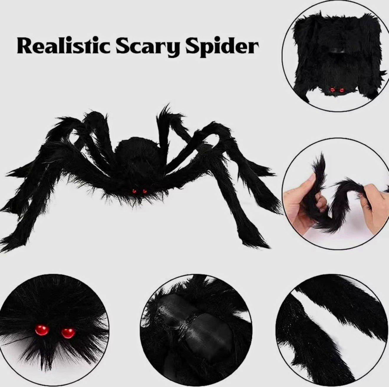Halloween Black Fabric Spider Prop Realistic Scary Decoration Halloween Black Fabric Spider Prop Realistic Scary Decoration