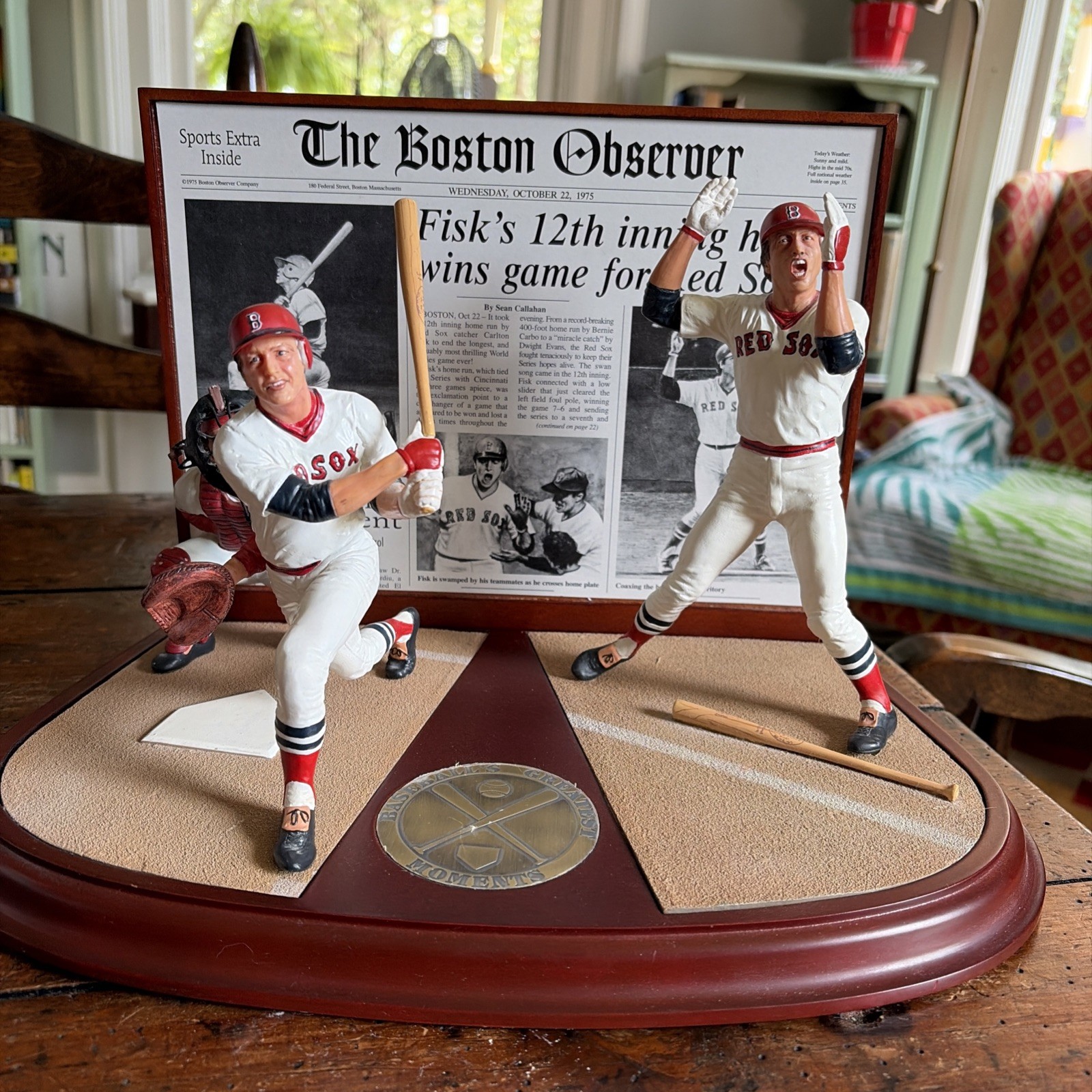 Danbury Mint Carlton Fisk Home Run 1975 World Series Red Sox Greatest Moments Danbury Mint Carlton Fisk Home Run 1975 World Series Red Sox Greatest Moments