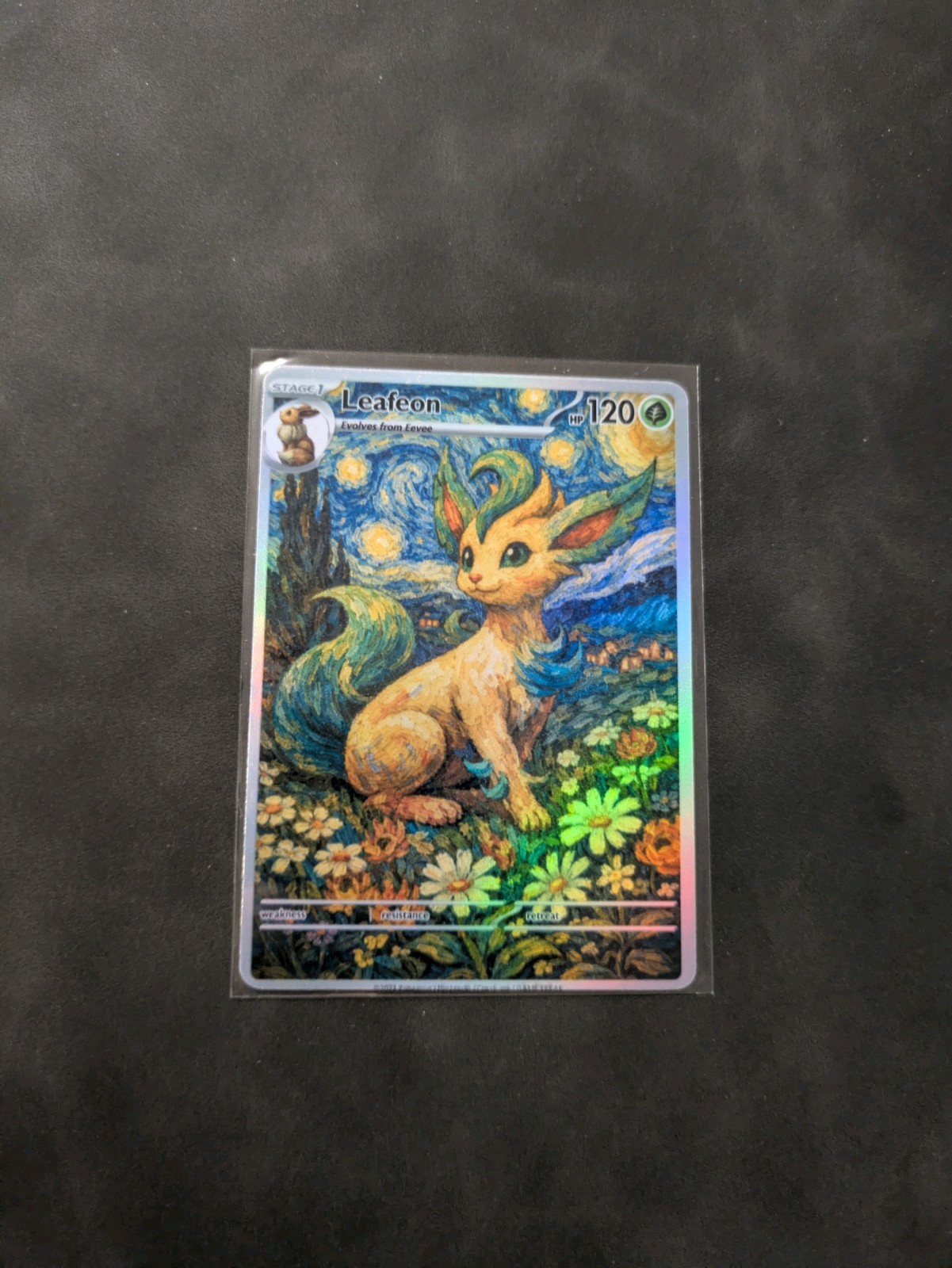 Van Gogh Style Leafeon Holographic Display Card Van Gogh Style Leafeon Holographic Display Card