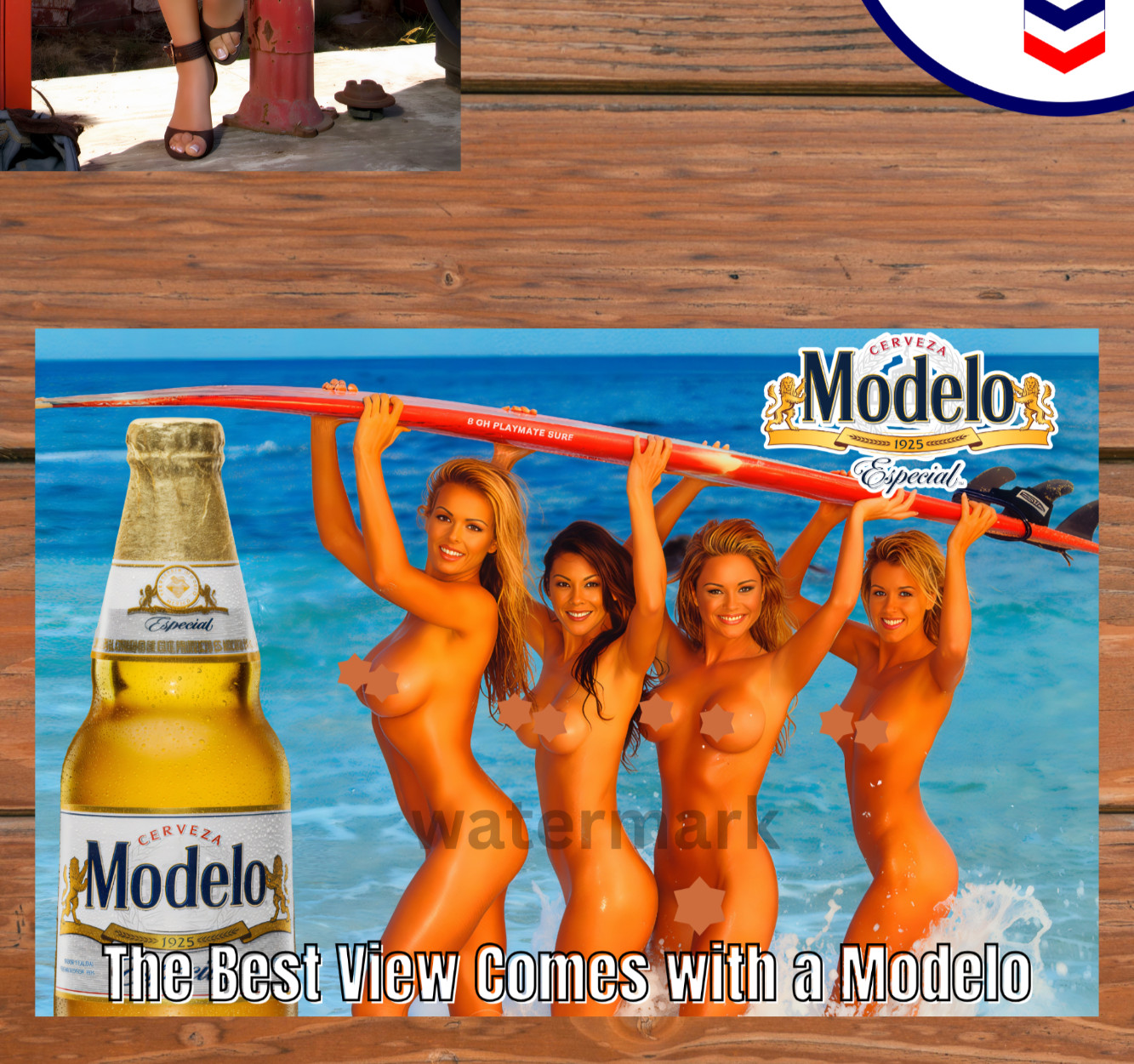 Modelo Beer Beach Pin Up Poster 11x17 Bar Man Cave Wall Art Decor Read Des