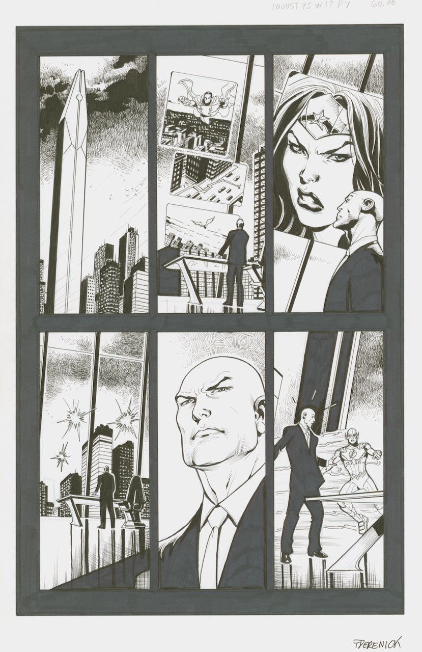JLA Injustice Gods Among Us Tom Dernick Original Art Shazam Wonder Woman Flash