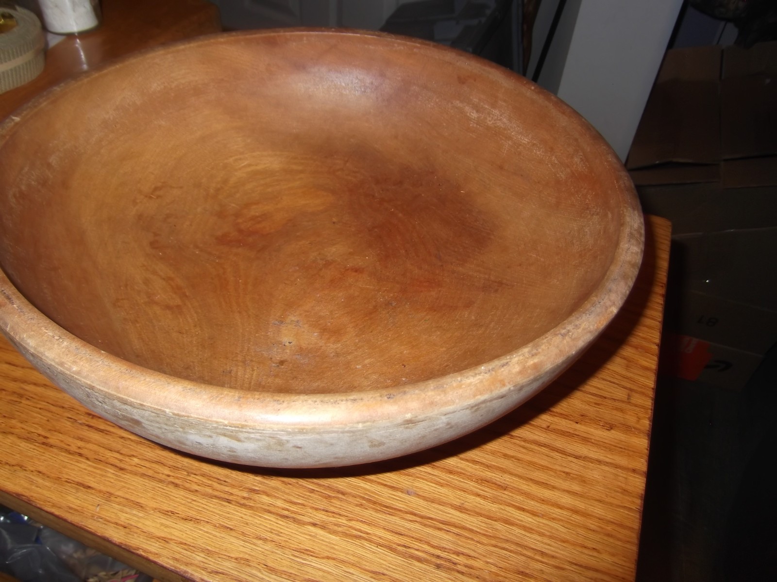 (JP-13) Antique wooden mixing or dough bowl 11 by 4 inches (JP-13) Antique wooden mixing or dough bowl 11 by 4 inches