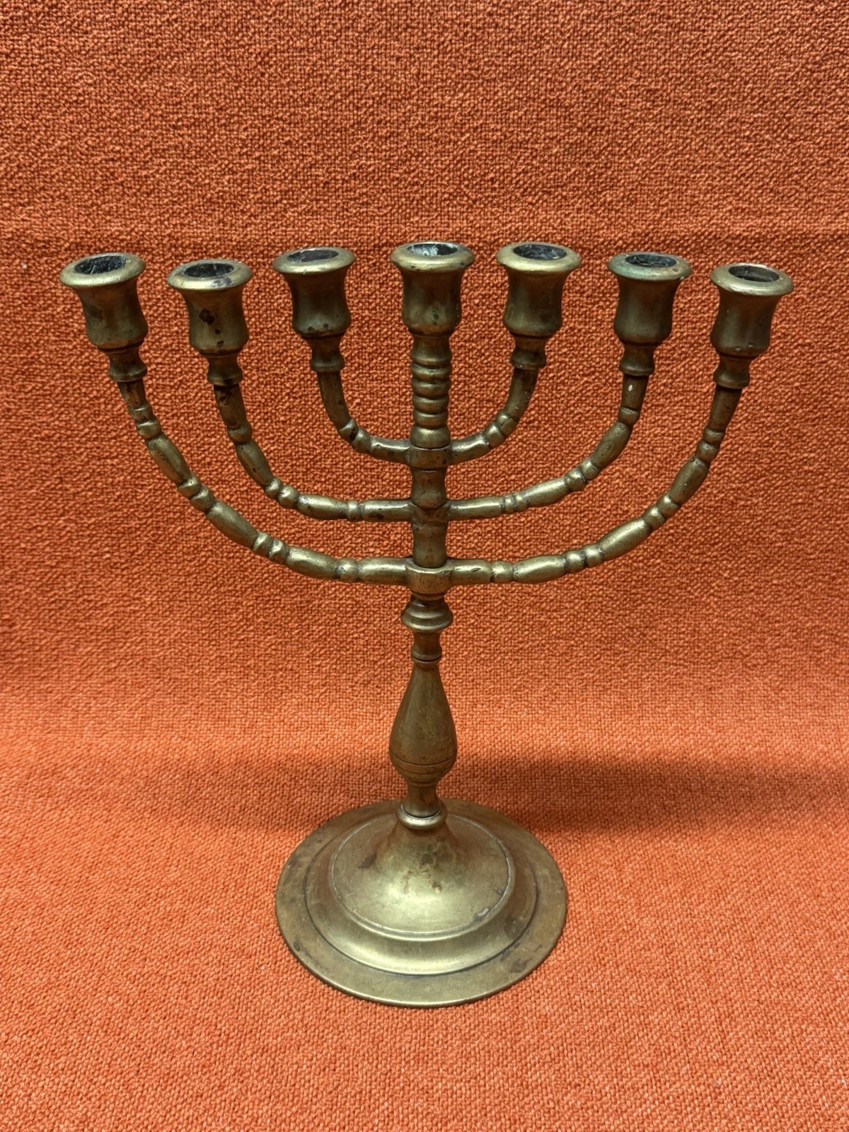 Antique VTG Brass Hanukkah Chanukah Temple Menorah 7 Candle Judaica Antique VTG Brass Hanukkah Chanukah Temple Menorah 7 Candle Judaica