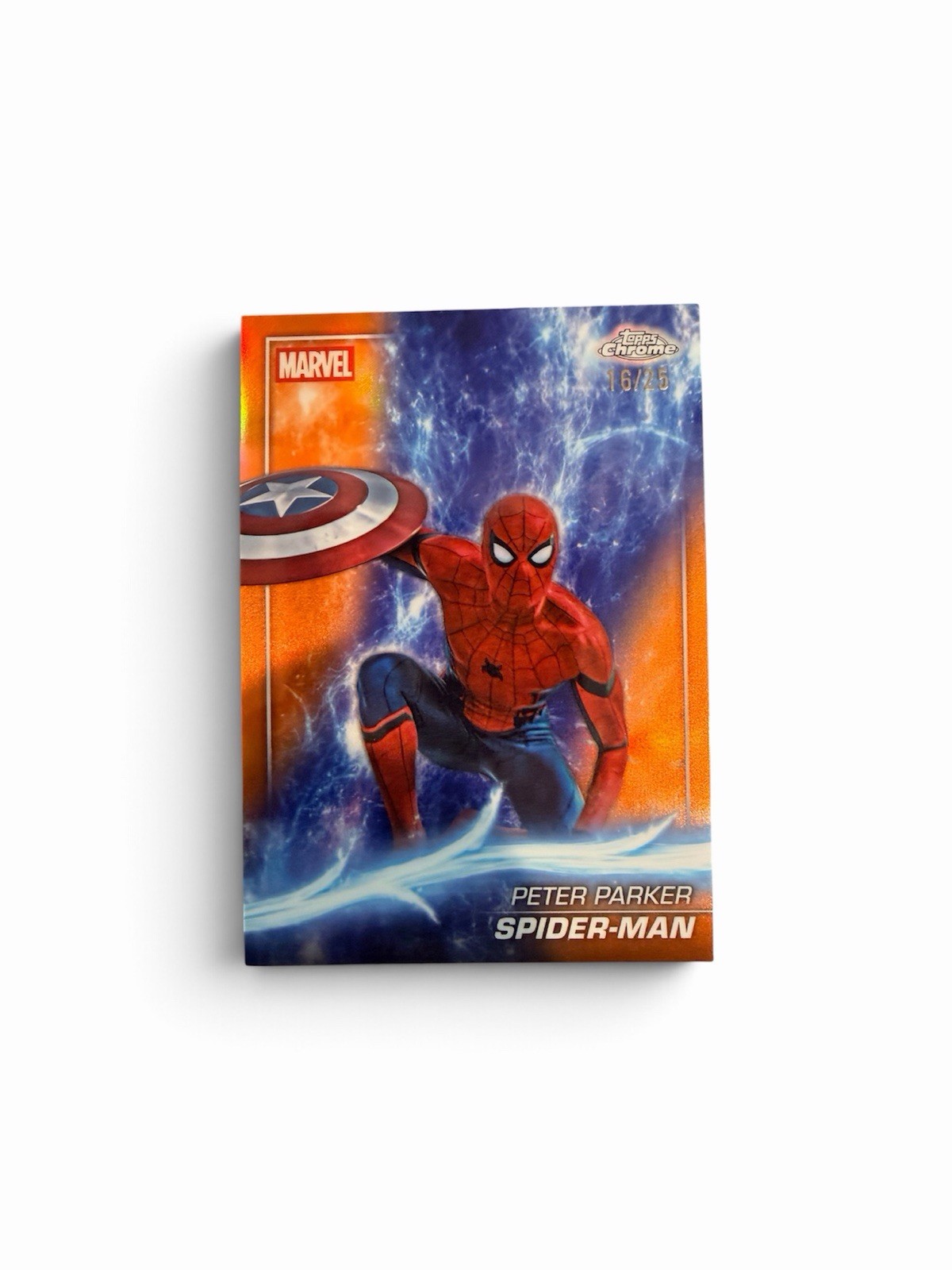 Topps Chrome Spider-Man 2025 #61 True Orange /25. Incredibly Clean Card See Pics