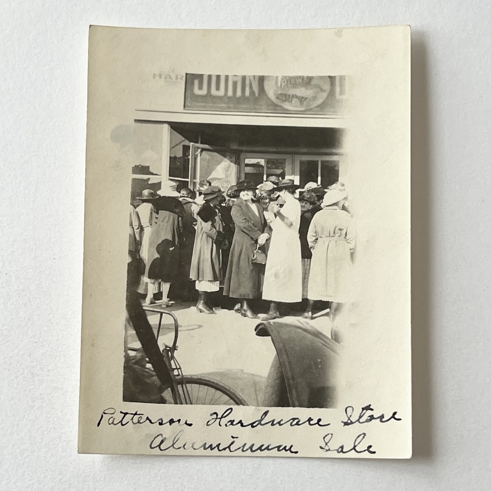 Antique Group Snapshot Photograph Women Outside Store Patterson Hardware Sale Antique Group Snapshot Photograph Women Outside Store Patterson Hardware Sale