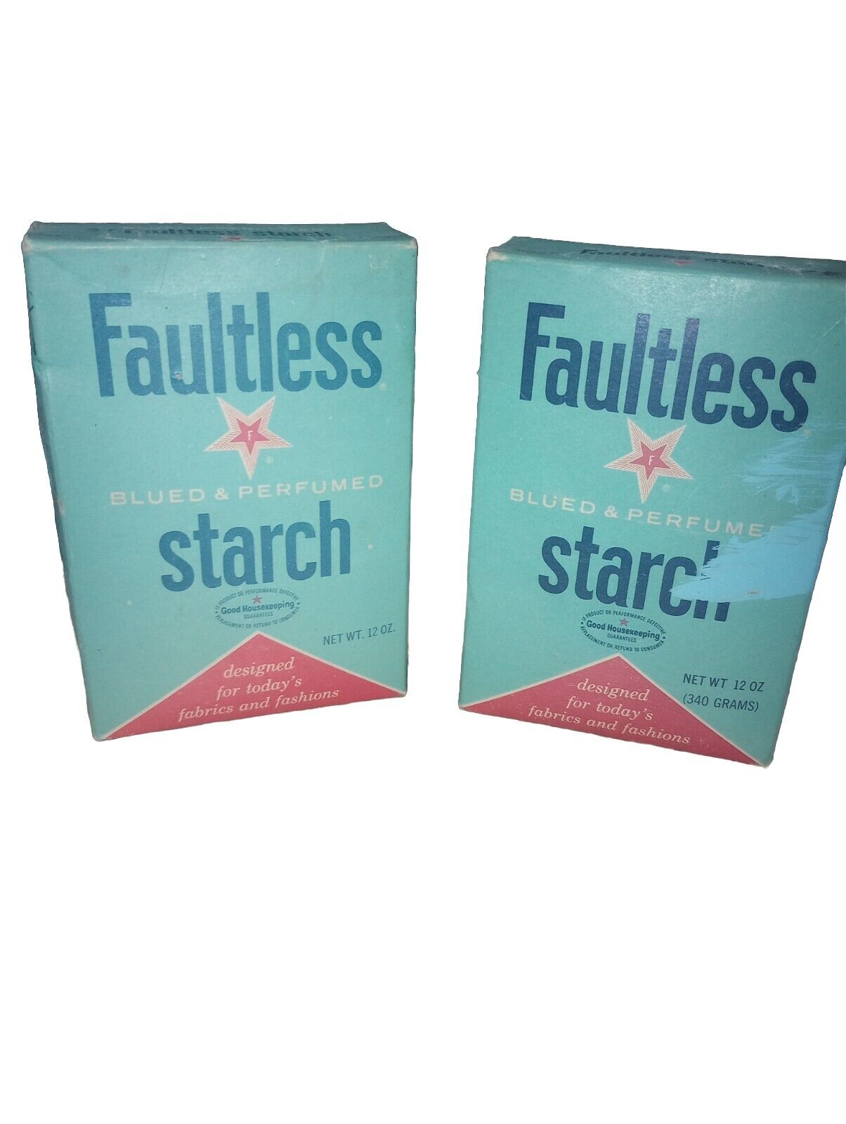  Vtg Faultless Starch Box Blued Perfumed 12 oz Unopened Bundle