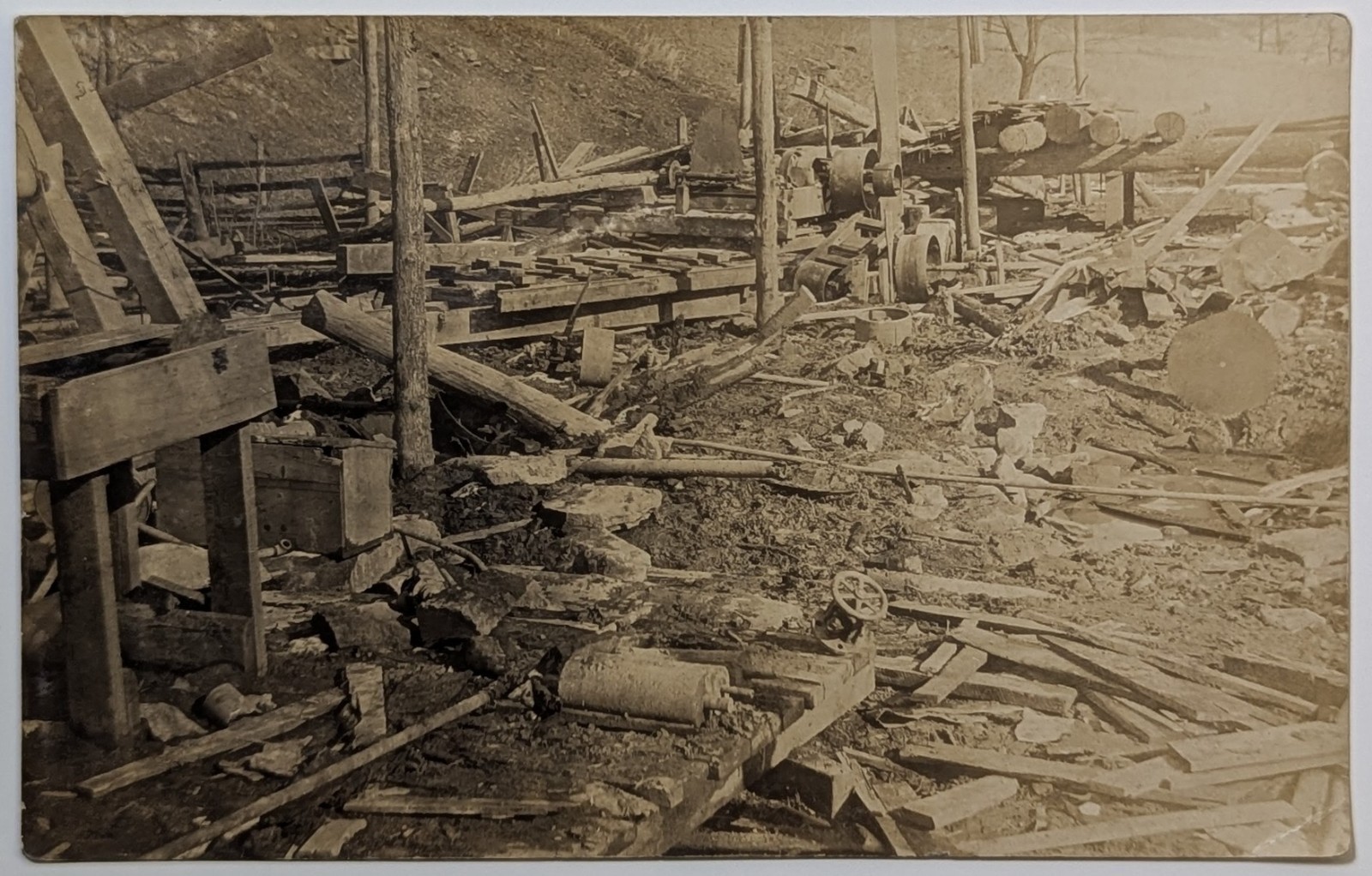Antique RPPC Sawmill Collapse Heavy Machinery Disaster Vtg Logging Photo CYKO Antique RPPC Sawmill Collapse Heavy Machinery Disaster Vtg Logging Photo CYKO