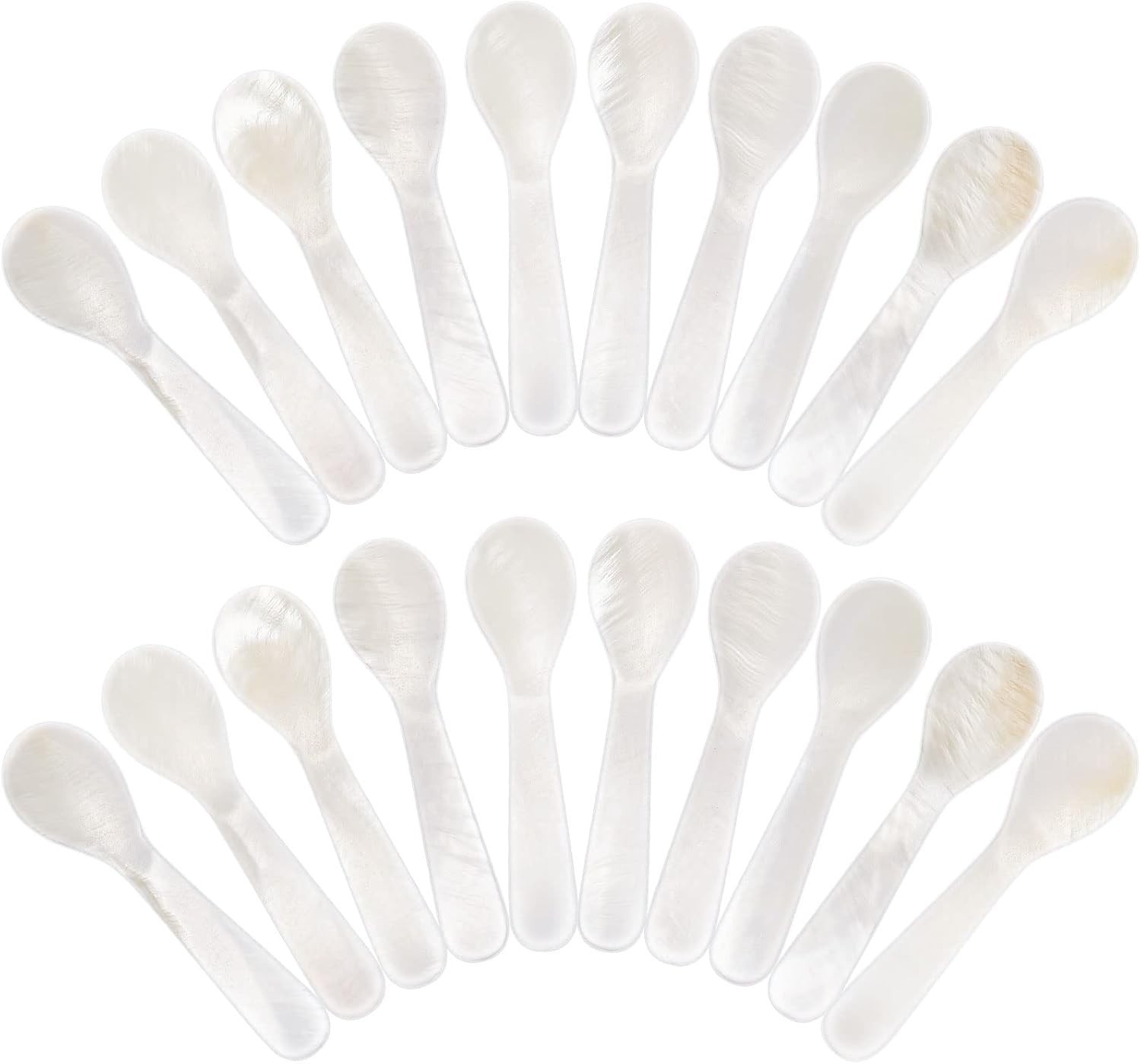 Patelai Set of Caviar Spoons Mother of Pearl Spoons with Hand Craft W round Hand