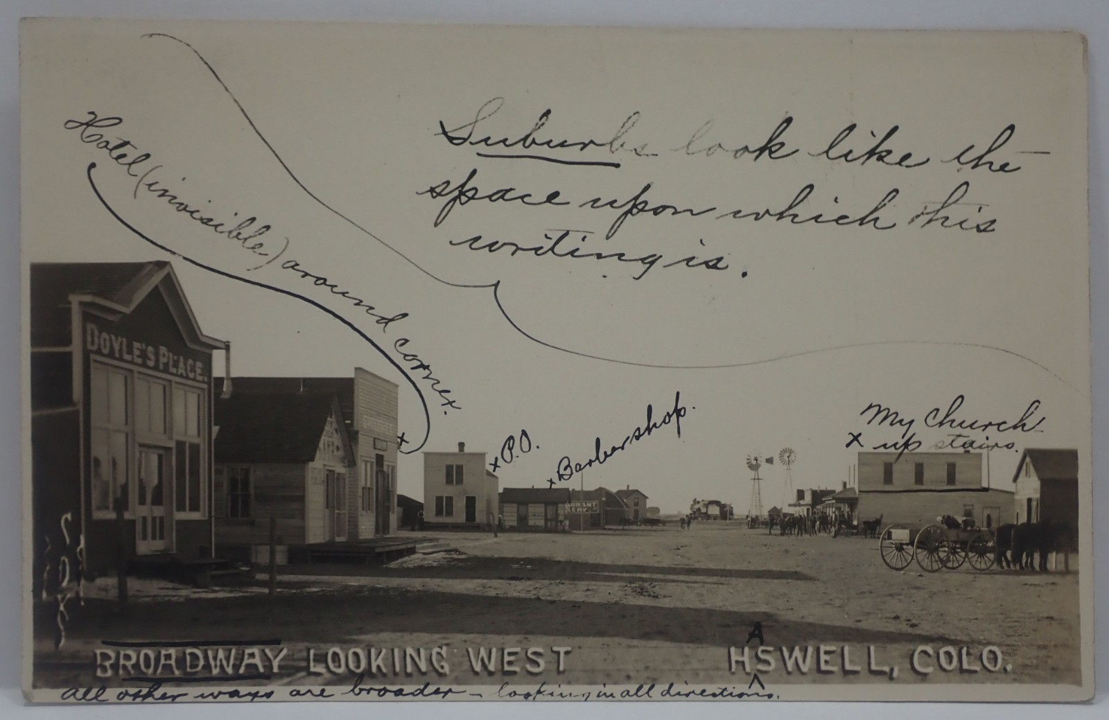 ANTIQUE AZO DB RPPC HASWELL COLORADO TOWN MAIN STREET w/ PERSONSAL NOTATIONS ANTIQUE AZO DB RPPC HASWELL COLORADO TOWN MAIN STREET w/ PERSONSAL NOTATIONS