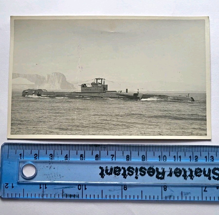 Original 1953 Royal Navy Submarine Photo HMS Teredo P319 Gibraltar Log Stamp