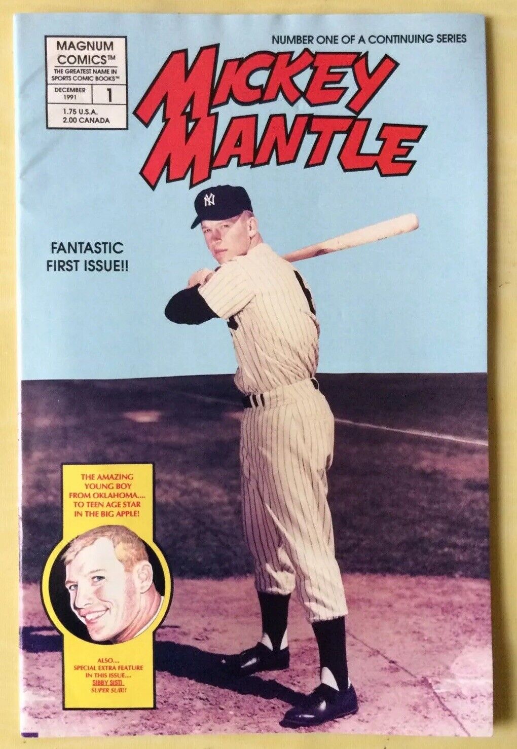 1991 Magnum Comics Mickey Mantle Baseball Comic 1 Yankees Hall Of Fame Mid Grade