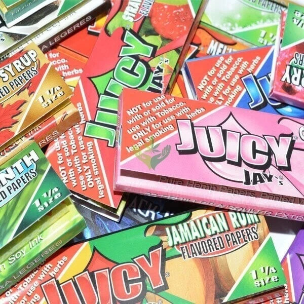 💚24 PACK JUICY JAY\'S ROLLING PAPERS 1 1/4 SIZE✨32 LEAVES/PACK💛ASSORTED FLAVORS 💚24 PACK JUICY JAY\'S ROLLING PAPERS 1 1/4 SIZE✨32 LEAVES/PACK💛ASSORTED FLAVORS