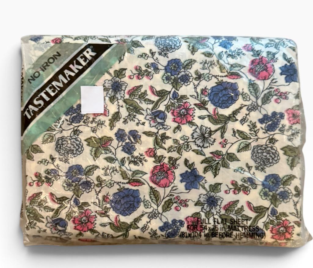 New Vintage Tastemaker Colonial Manor Floral Full Fitted Sheet 54 X 75 USA New Vintage Tastemaker Colonial Manor Floral Full Fitted Sheet 54 X 75 USA