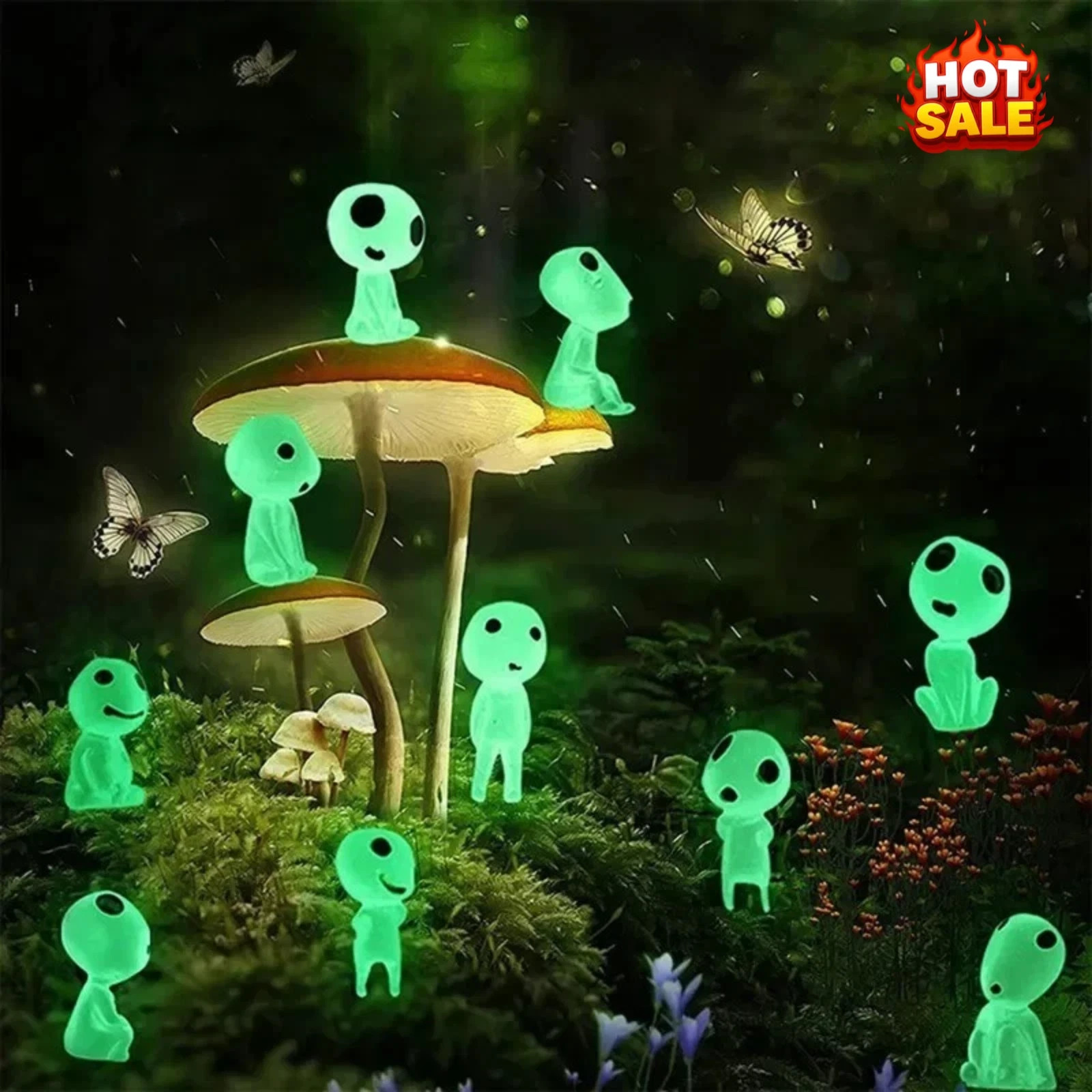 Ghibli Kodama Tree Spirit Princess Mononoke Mini Action Figure Glow in Dark 10pc