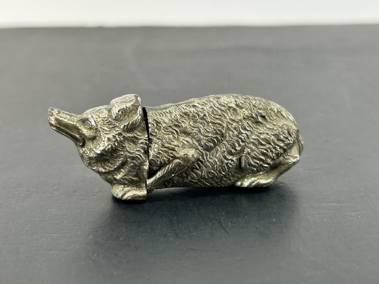 Antique Figural Metal Vesta Case Or Match Safe Wild Boar Antique Figural Metal Vesta Case Or Match Safe Wild Boar