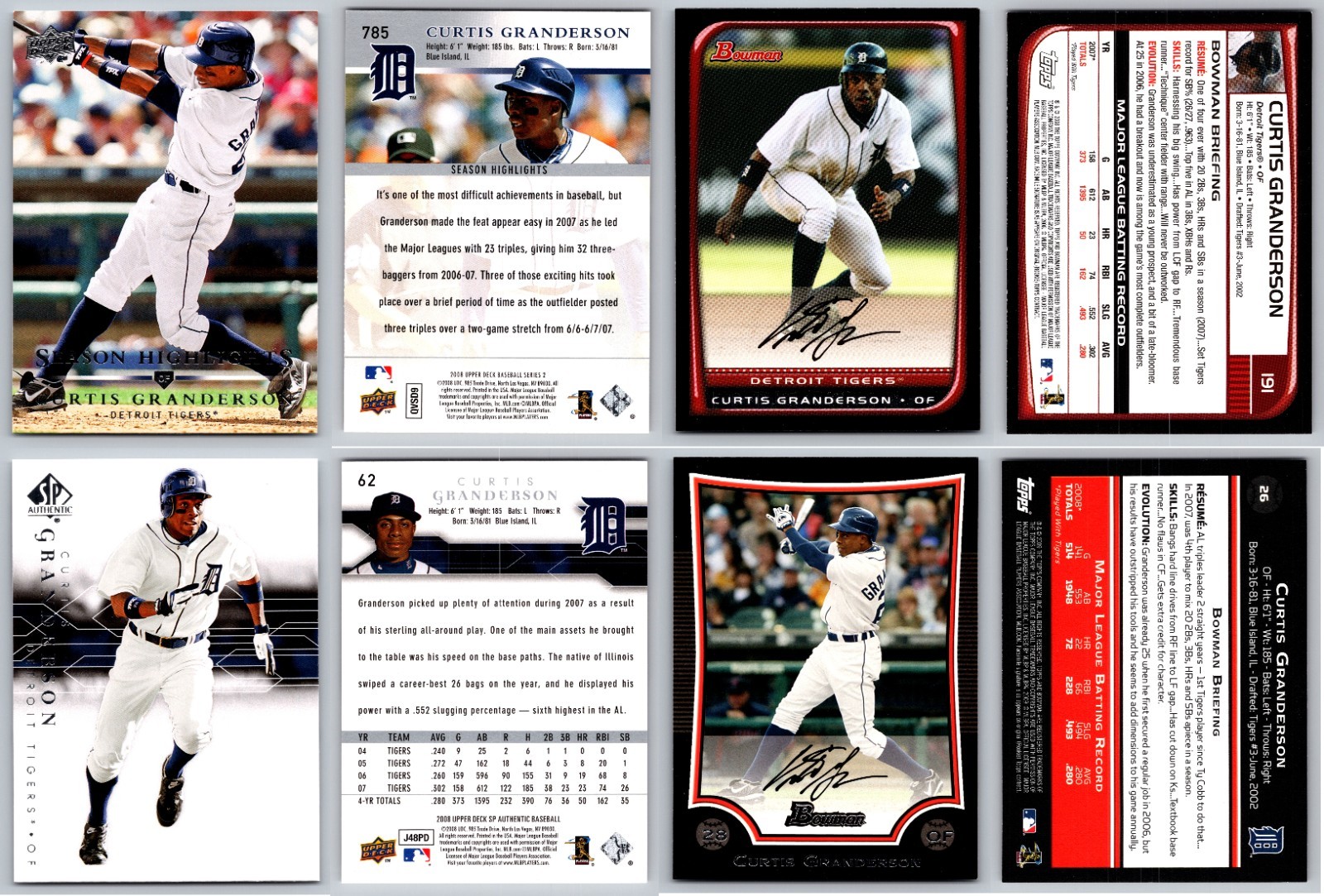 Curtis Granderson 4 Card Collectors Lot - Tigers / Yankees / Mets Curtis Granderson 4 Card Collectors Lot - Tigers / Yankees / Mets
