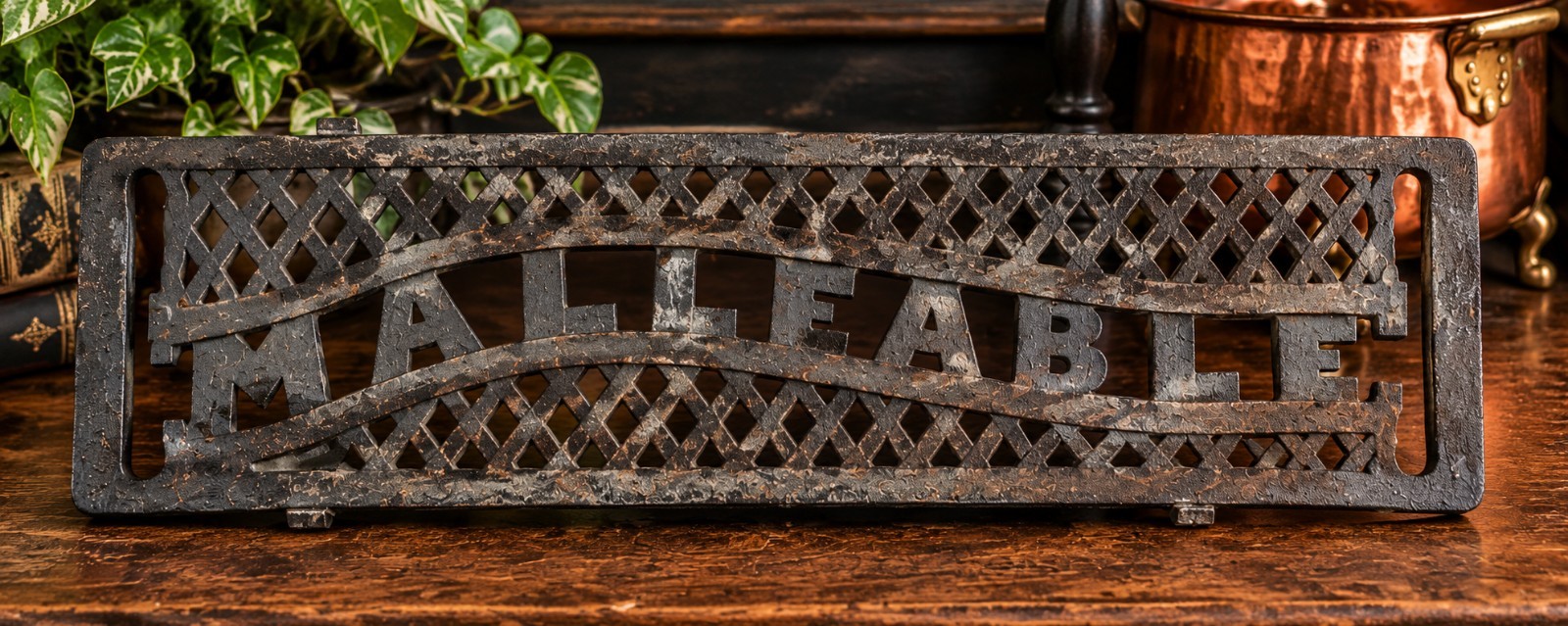 Antique Monarch Malleable Cast Iron Stove Warming Extension Shelf 19.5