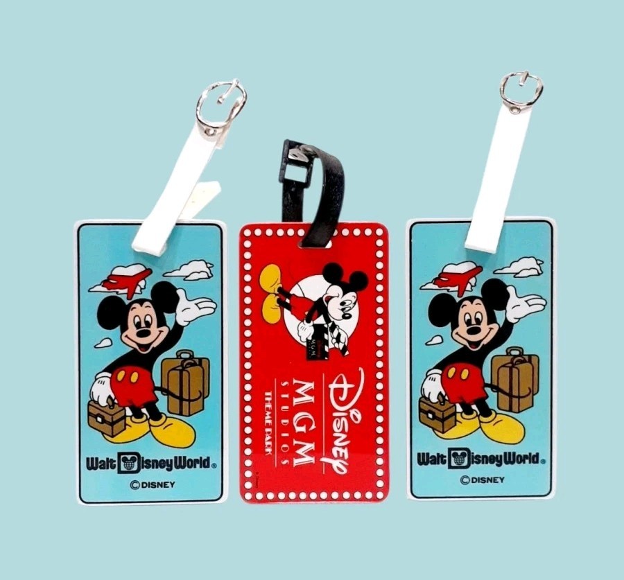 Vintage Set Of 3 Disney Mickey Mouse & MGM Studios Luggage Tags Vintage Set Of 3 Disney Mickey Mouse & MGM Studios Luggage Tags