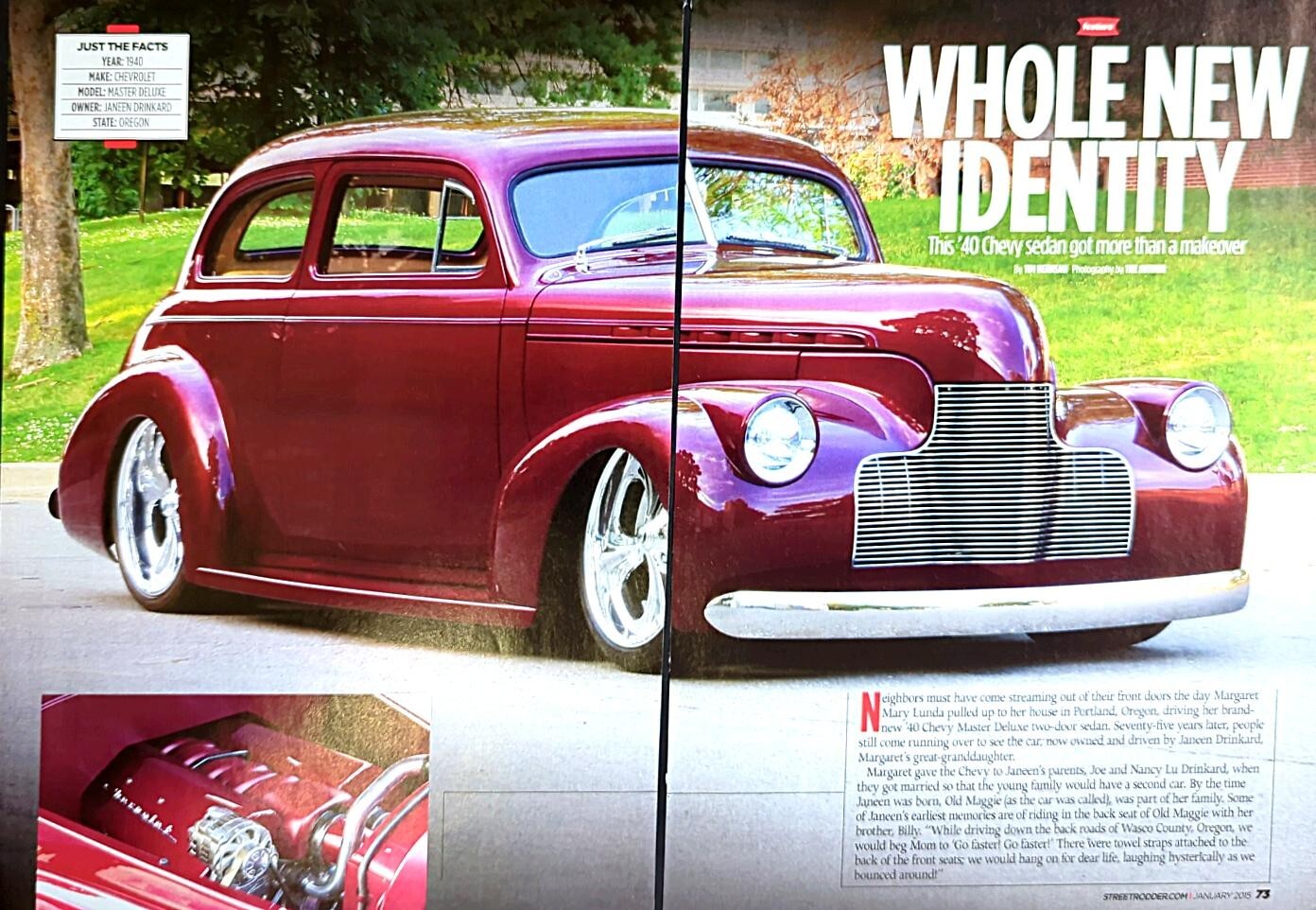 1940 Chevrolet Master Deluxe Original 2015 Magazine Article Whole New Identity
