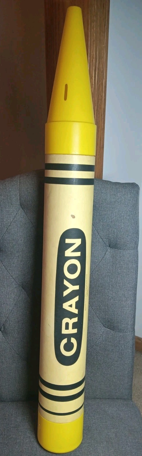 Vintage 1988 Giant Yellow Crayon Bank 35” Coin Crayola RARE Vintage 1988 Giant Yellow Crayon Bank 35” Coin Crayola RARE