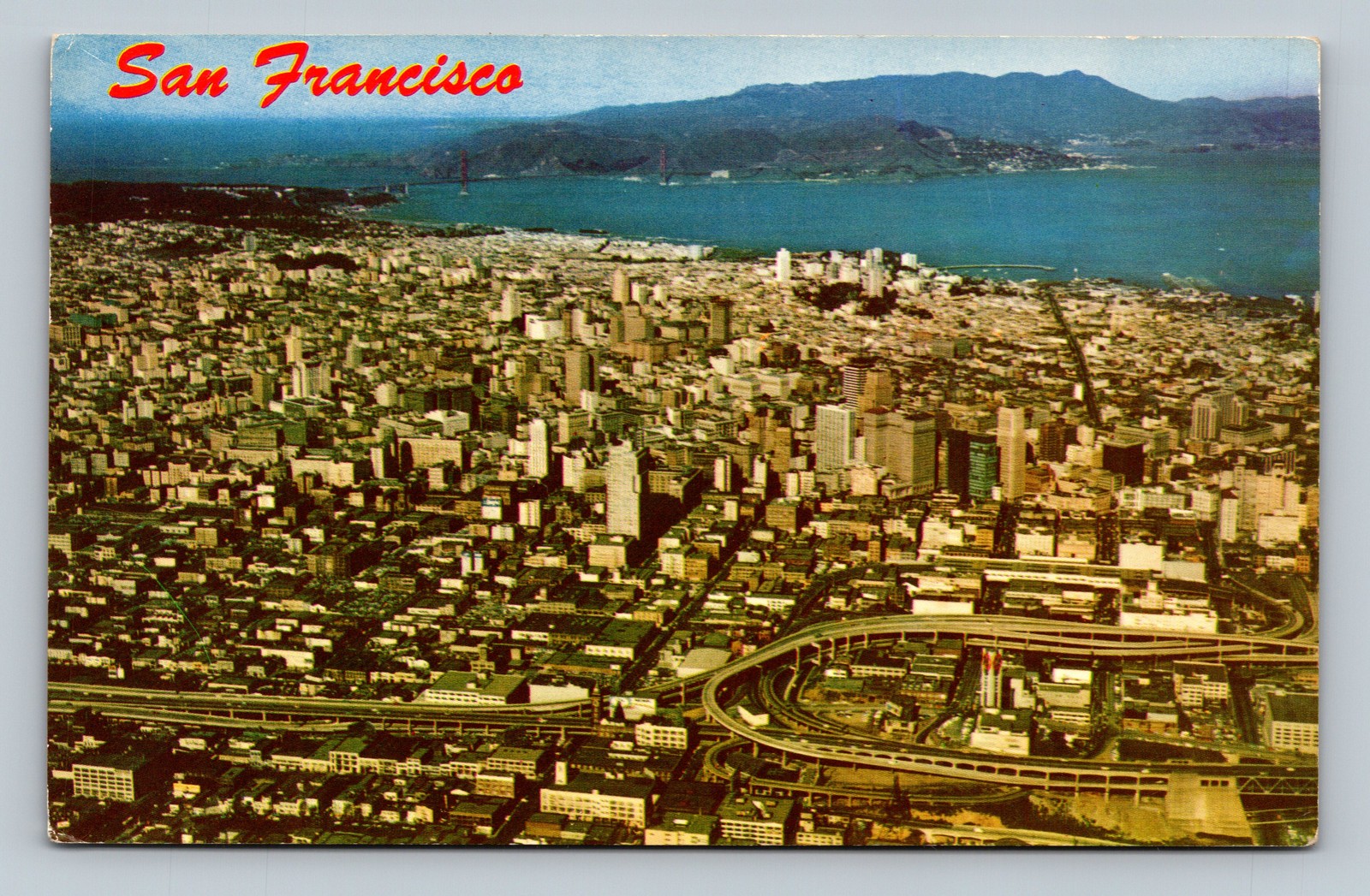 Aerial View of Downtown San Francisco 1962 postcard