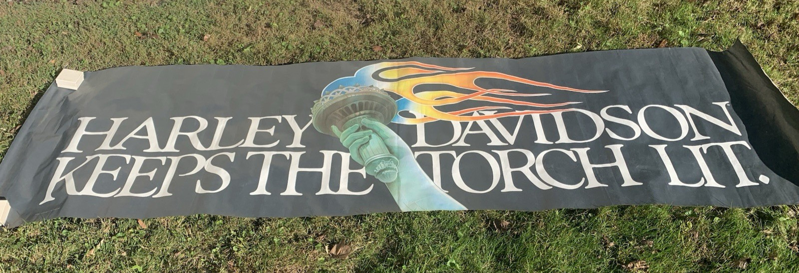 RARE Vintage 1985  Harley-Davidson Dealership Statue of Liberty 8.5 foot poster