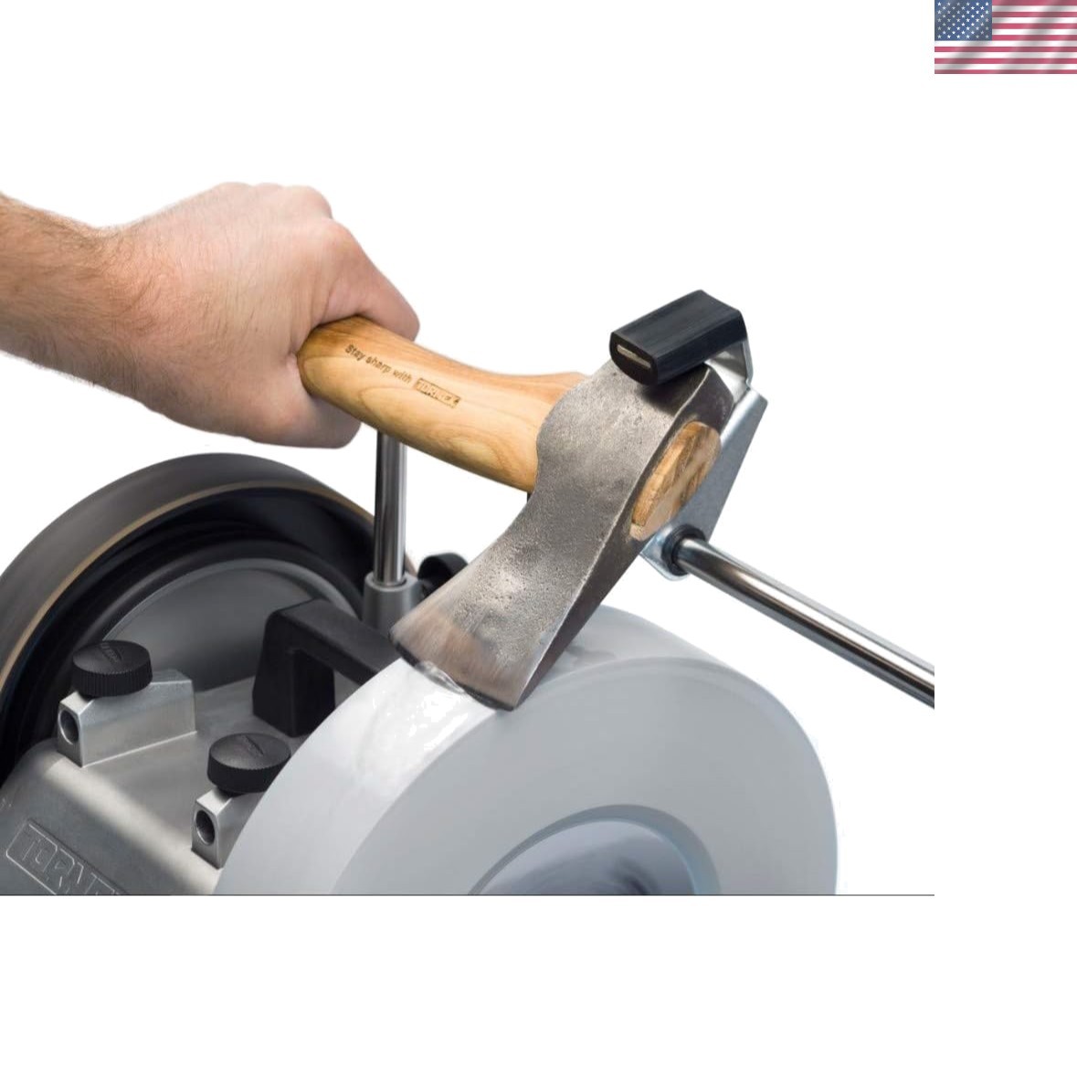 Rubber-Lined Axe Jig for Effortless Sharpening of Curved and Straight Edges