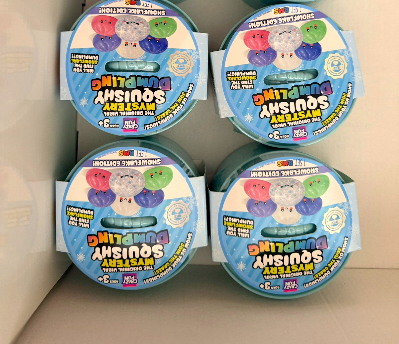 Crazy Fun Mystery Squishy Dumpling Snowflake Edition Hobby lobby crunch lot 4 Crazy Fun Mystery Squishy Dumpling Snowflake Edition Hobby lobby crunch lot 4