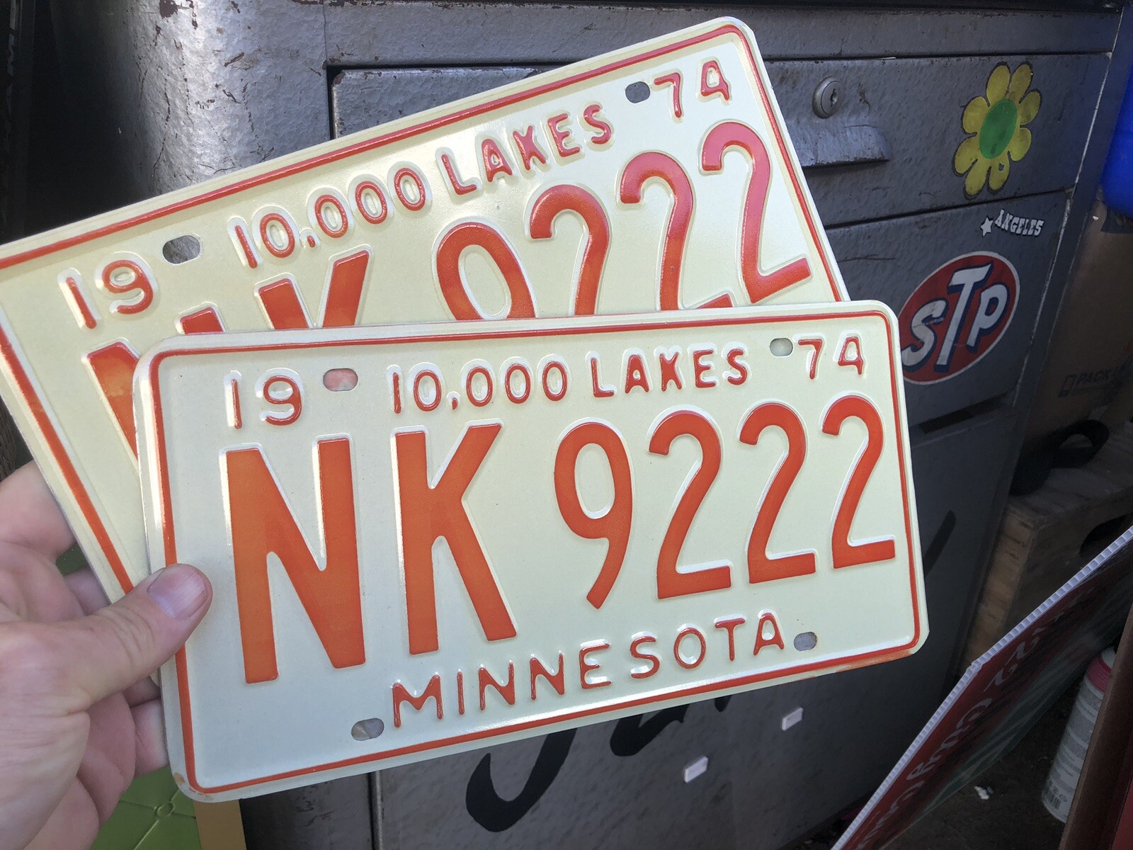 Vintage License Plates Pair 1974 Minnesota￼ Car NK 9222 Automobile Tags NOS
