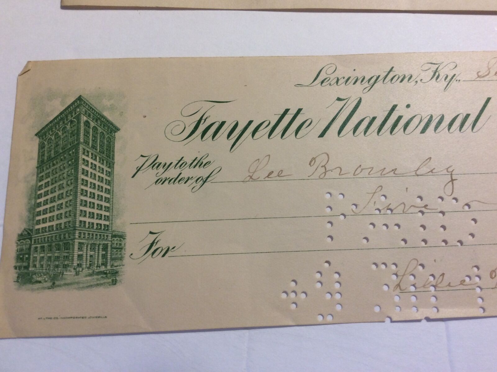 Vintage 1905 To 1916 Fayette  National Bank Checks Vintage Ephemera Lexington Ky