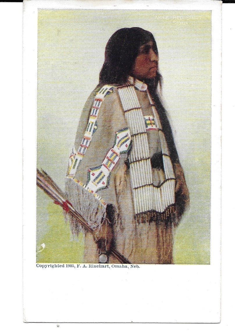 Native American 1905 F.A. Rinehart Postcards Photo Annie Red Shirt Sioux Tribe Native American 1905 F.A. Rinehart Postcards Photo Annie Red Shirt Sioux Tribe