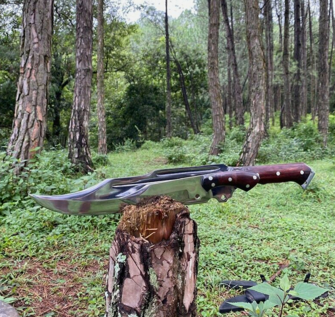 Custom Handmade Carbon Steel Blade Survival Bowie Knife | Hunting Knife Camping