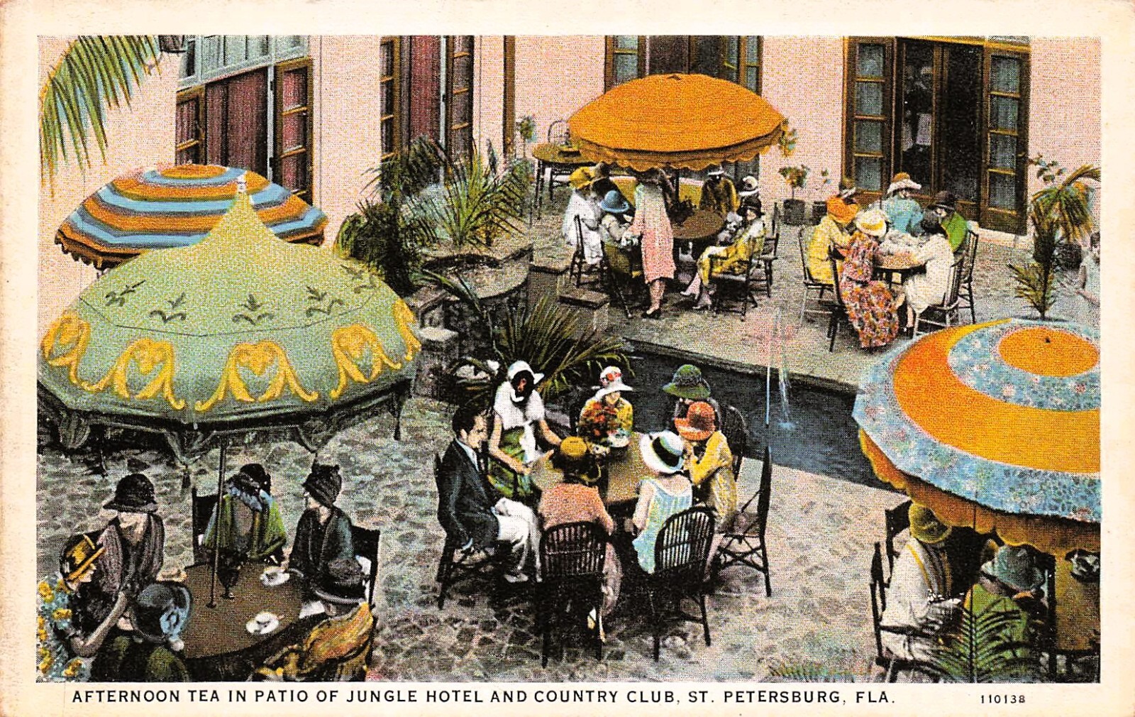 St Petersburg FL Florida Jungle Country Club Hotel Boca Ciega Bay Postcard G11