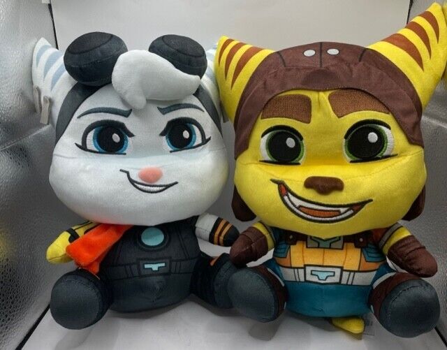 Lot of 2 -Stubbins Ratchet and Clank Deluxe Plush  Very Rare Ratchet Plush