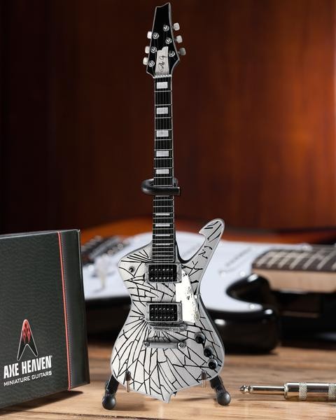 AXE HEAVEN Official KISS Paul Stanley Cracked Mirror Iceman MINIATURE Guitar AXE HEAVEN Official KISS Paul Stanley Cracked Mirror Iceman MINIATURE Guitar