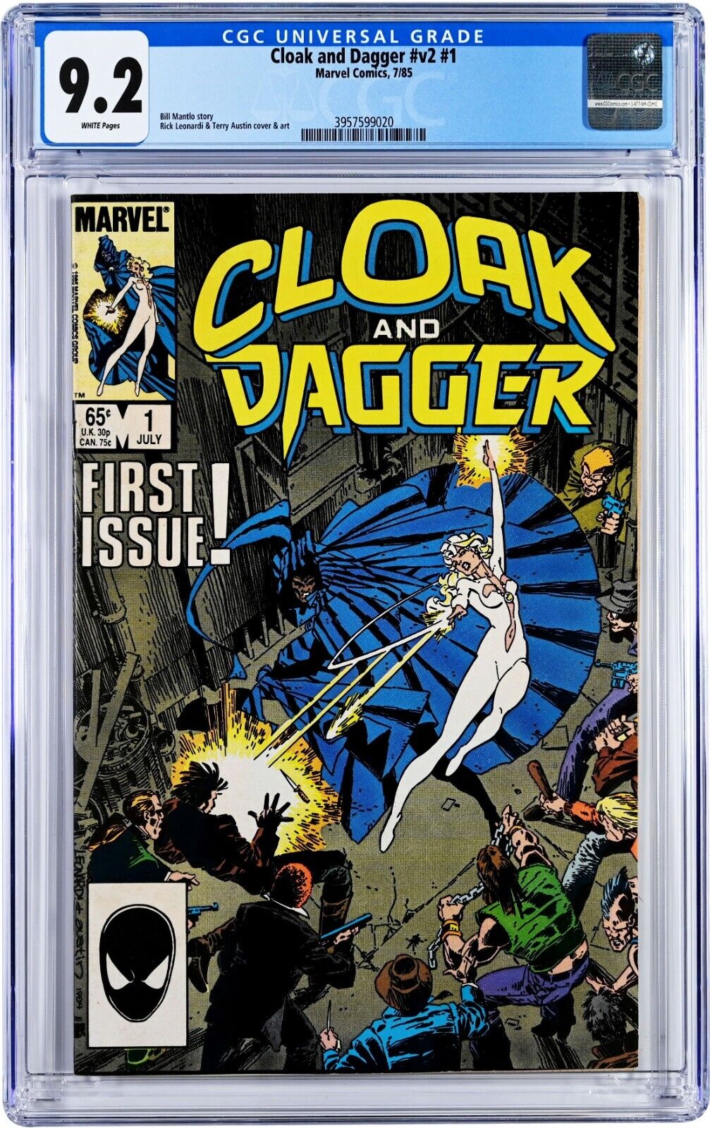 Cloak and Dagger v2 #1 CGC 9.2 (Jul 1985, Marvel) Bill Mantlo, Premiere Issue