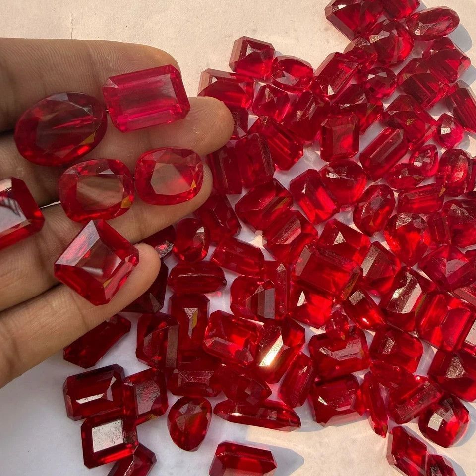 Natural Certified Red Ruby Mix Cut Unheated 320 Ct + Loose Gemstone Lot