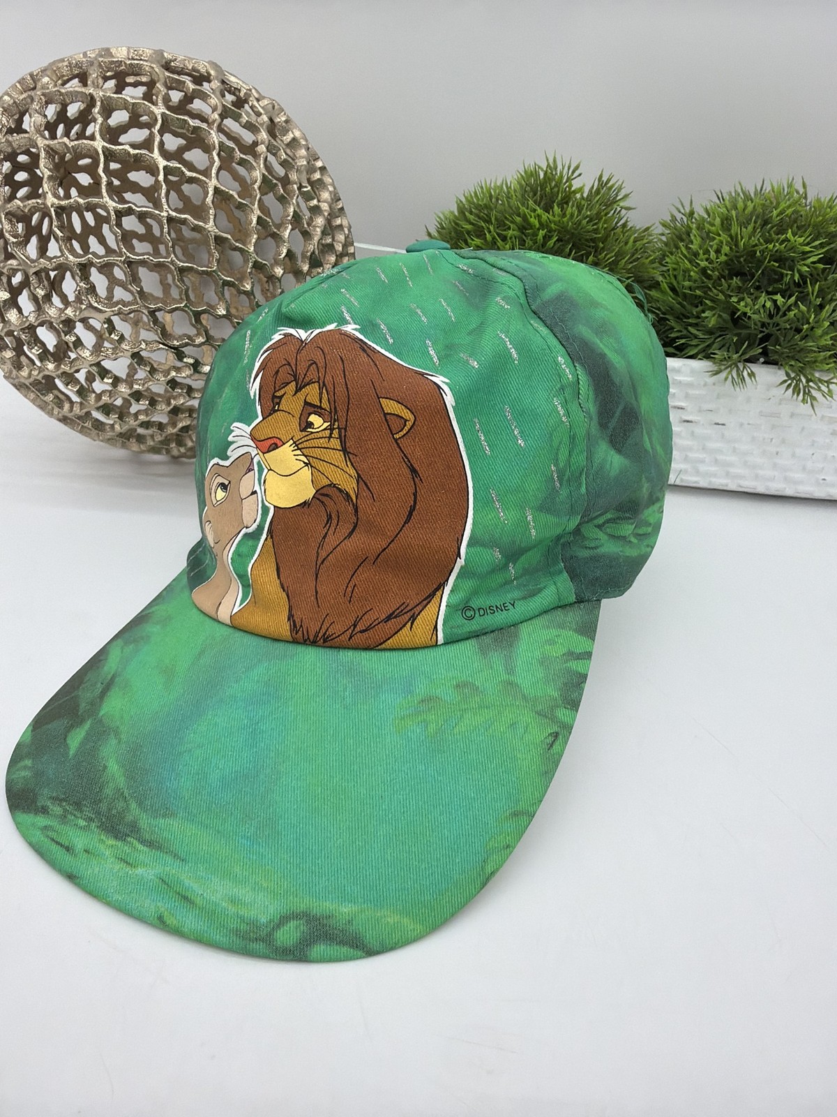 Vintage 90s Disney Store Lion King Simba Nala Jungle Print Baseball Cap NWT Vintage 90s Disney Store Lion King Simba Nala Jungle Print Baseball Cap NWT