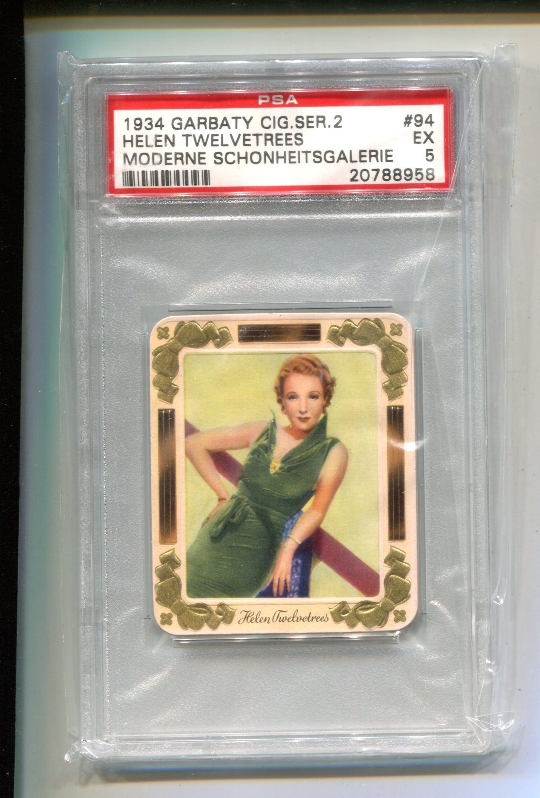 1934 GARBATY SERIES 2 MODERNE SCHONHEITS TOBACCO CARD #94 HELEN TWELVETREE PSA 5 1934 GARBATY SERIES 2 MODERNE SCHONHEITS TOBACCO CARD #94 HELEN TWELVETREE PSA 5