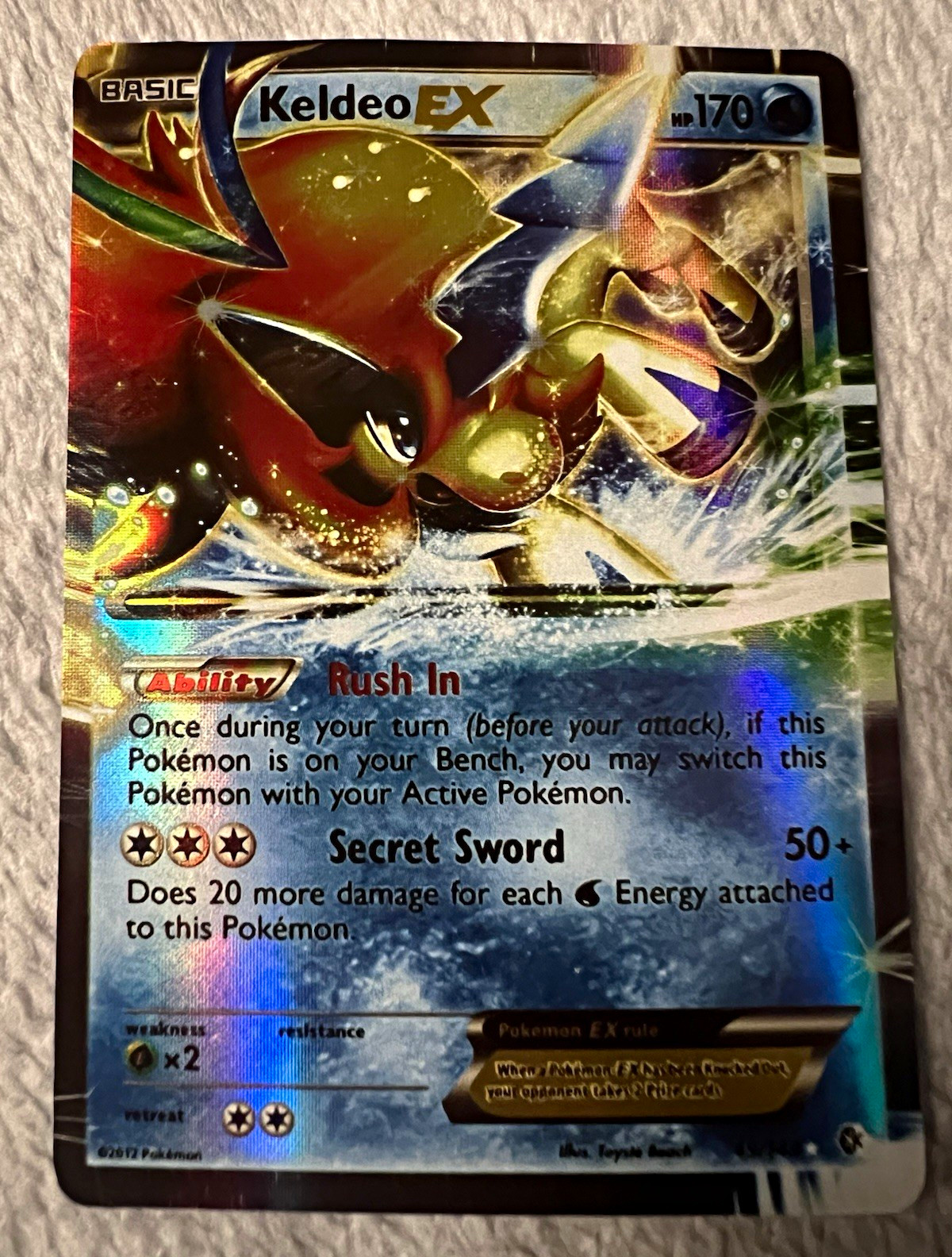 Pokemon TCG Keldeo EX Boundaries Crossed English Holo Ultra Rare KP 170 2012 Pokemon TCG Keldeo EX Boundaries Crossed English Holo Ultra Rare KP 170 2012