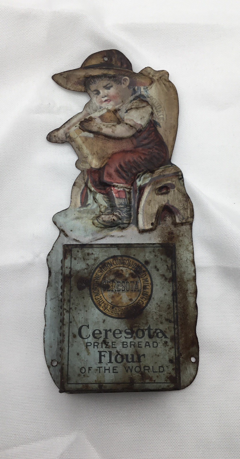 Antique Ceresota Flour Tin Match Safe : Embossed Litho Advertising early 1900’s Antique Ceresota Flour Tin Match Safe : Embossed Litho Advertising early 1900’s