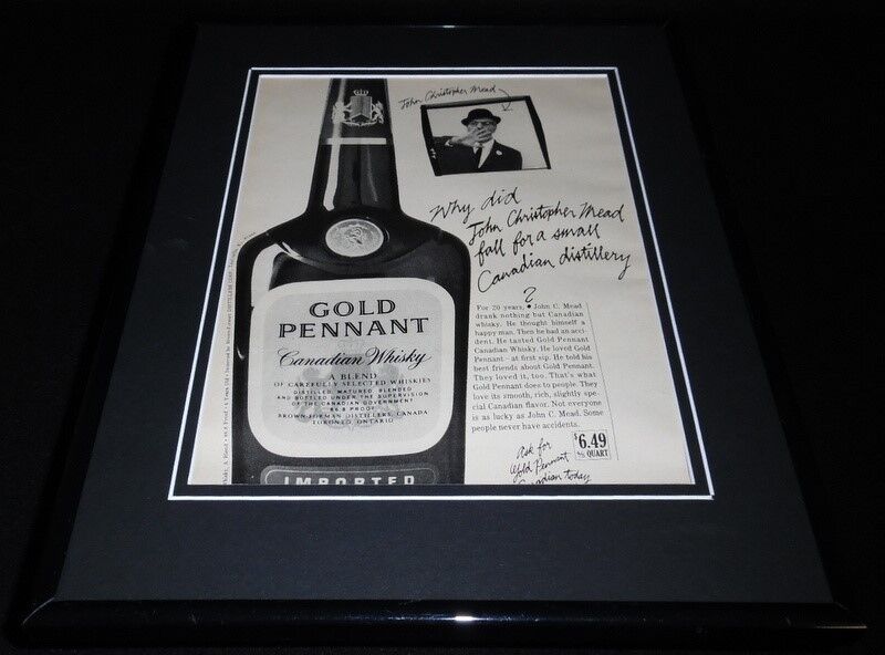 1966 Gold Pennant Whisky Framed 11x14 ORIGINAL Vintage Advertisement 