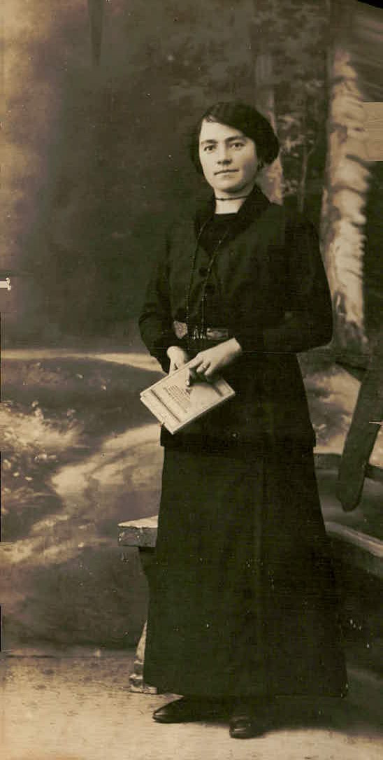 Antique 1910s 1920s Young Woman Holding Book Studio Portrait RPPC Postcard Antique 1910s 1920s Young Woman Holding Book Studio Portrait RPPC Postcard