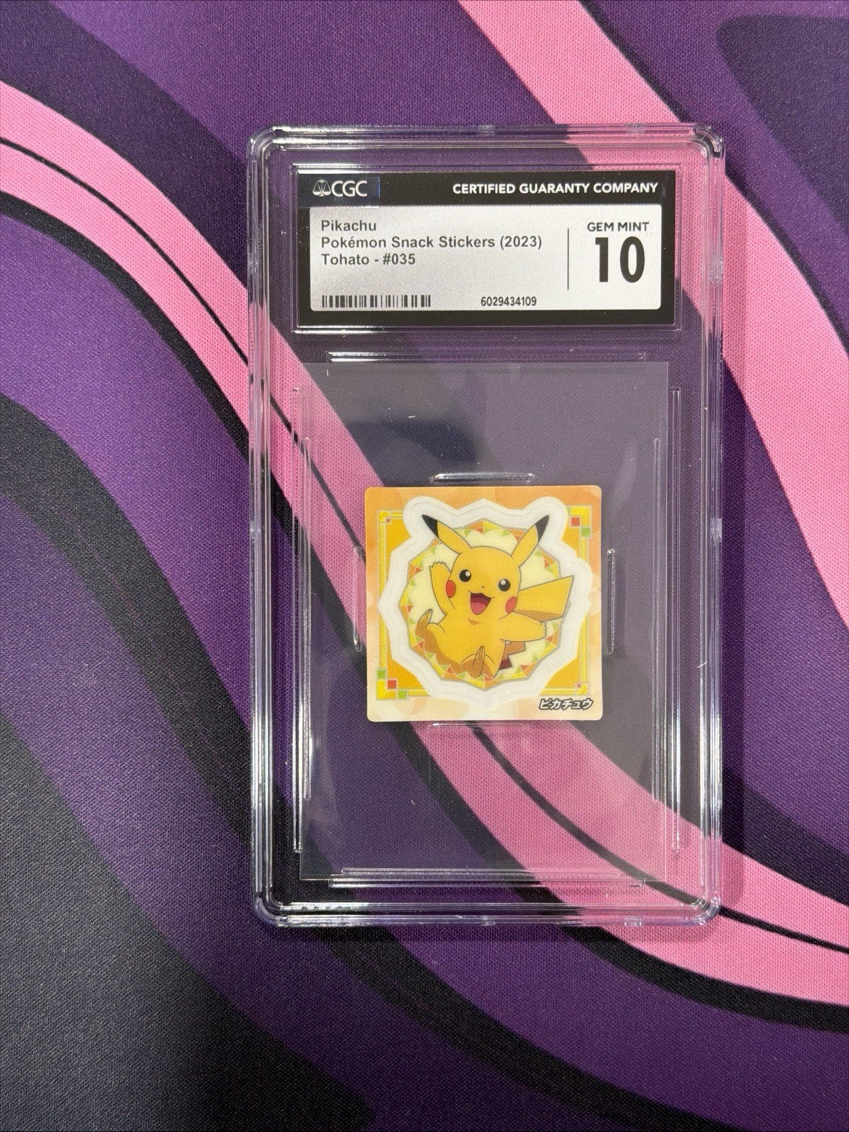 CGC 10 Pikachu Sticker Tohato 035 Pocket Monsters Nintendo Japan 2023 CGC 10 Pikachu Sticker Tohato 035 Pocket Monsters Nintendo Japan 2023
