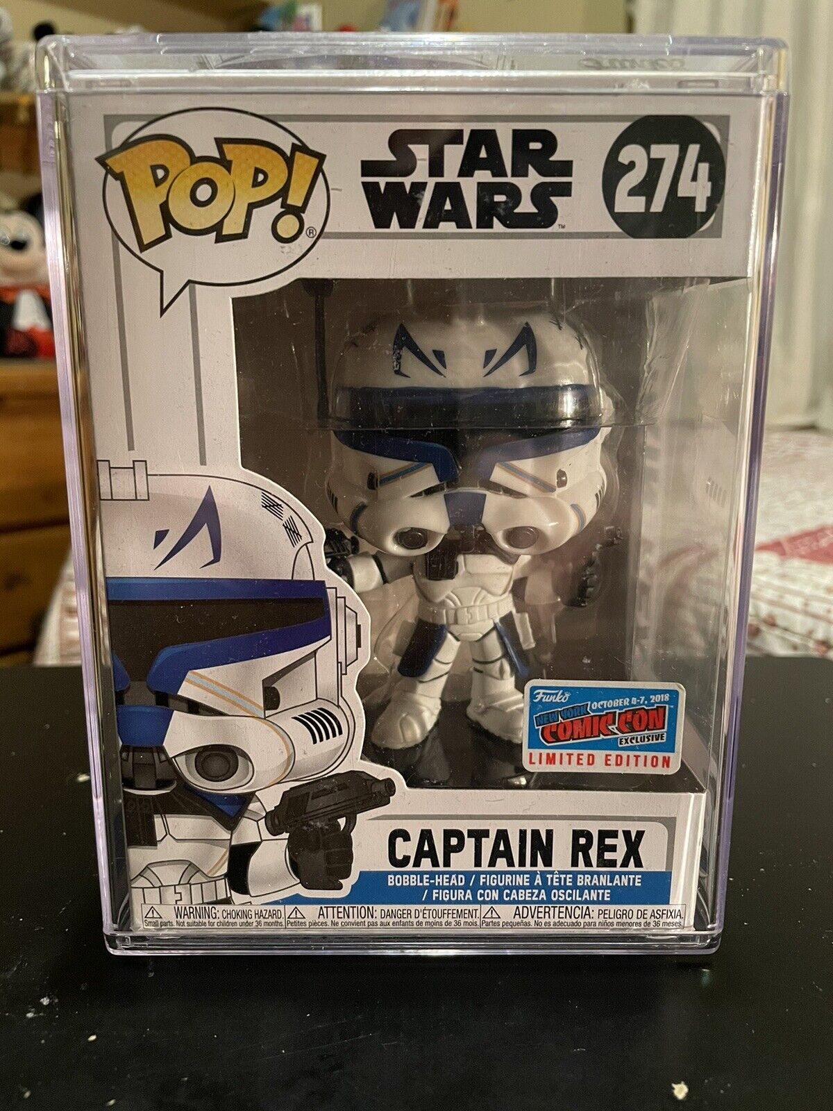Funko Pop Captain Rex #274 Official NYCC 2018 Sticker Comes In Hard Stack.